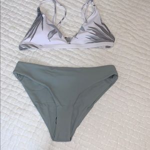 Palm green and white bikini